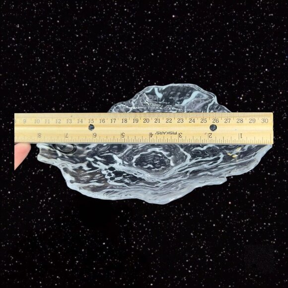 SHIRALEAH Beaux Arts Glass Clear Textured Bowl Dish Centerpiece W Sticker Turkey - Picture 6 of 14